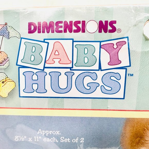 Vintage Dimensions Baby Hug Stamped Bib Kit Set of Two - New/Sealed (2002) - Picture 5 of 11
